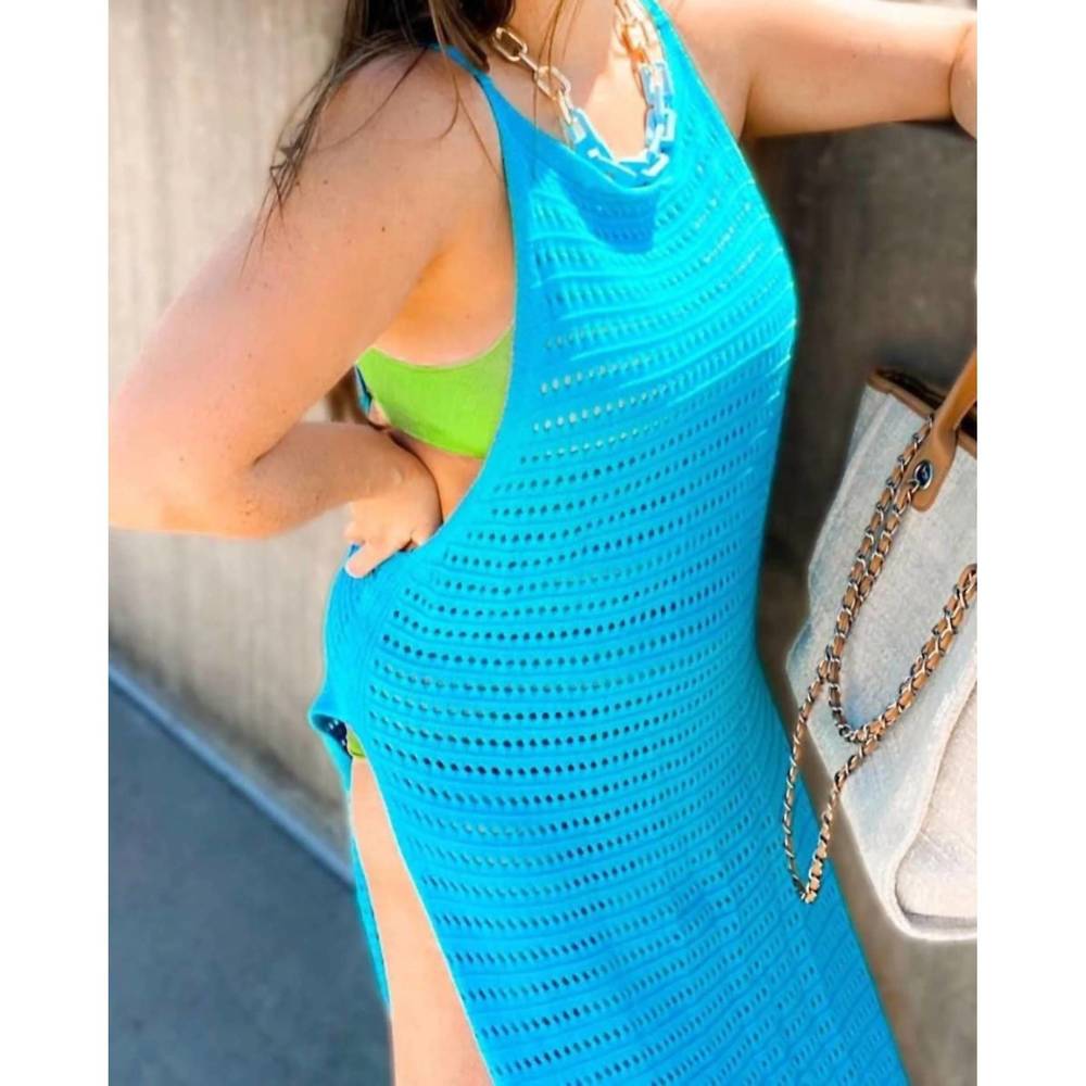 NEW WITH LOVE, MOLLY dominica cover up beach dress in aqua